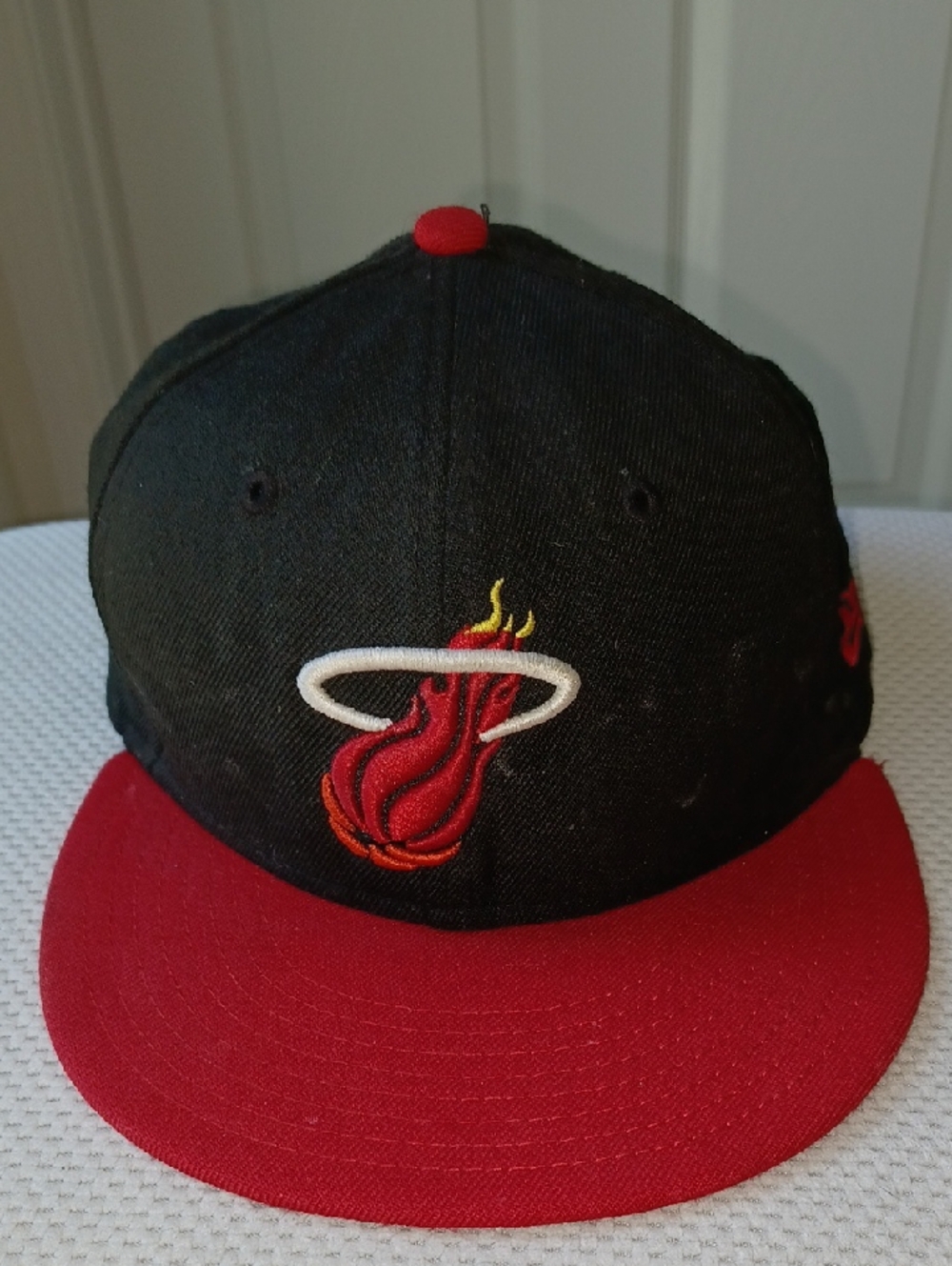 NBA Red & White Brim Patch Snapback Cap